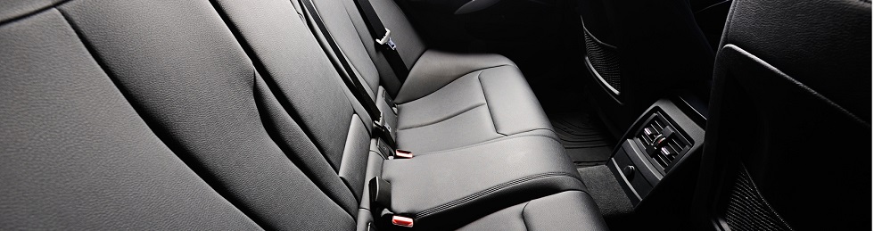 Clean fabric seats inside detailed car